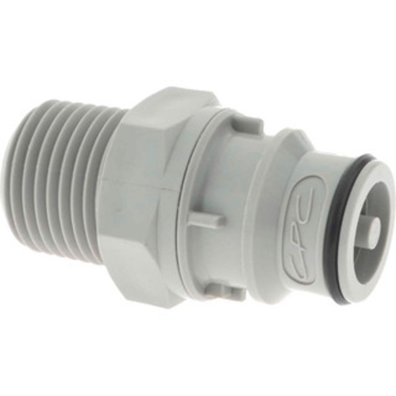 CPC Colder Products 3/8 Nominal Flow, 1/2 NPT Thread, Male, Inline Threaded-Male Plug 60 Max psi, 32 to 230F, Polypropylene Coupling, EPDM O-Ring HFC24812 – 48732929