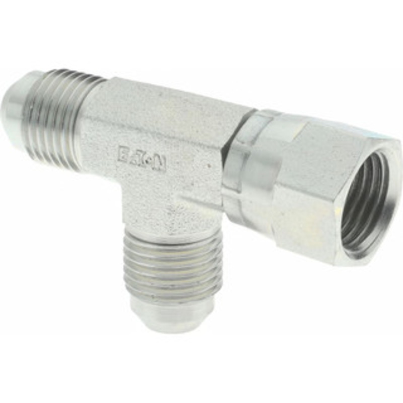 Eaton 3/8 Tube OD 37 Steel Flared Tube Swivel Nut Run Tee Flare x Swivel x Flare Ends 203102-6-6S – 06682637