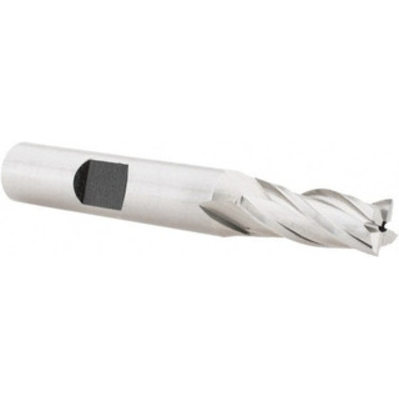 Hertel 5/16, 3/4 LOC, 3/8 Shank Diam, 2-1/2 OAL, 4 Flute, High Speed Steel Square End Mill Single End, Uncoated, Spiral Flute, 30 Helix, Right Hand Cut, Right Hand Flute E1031020 – 41117912