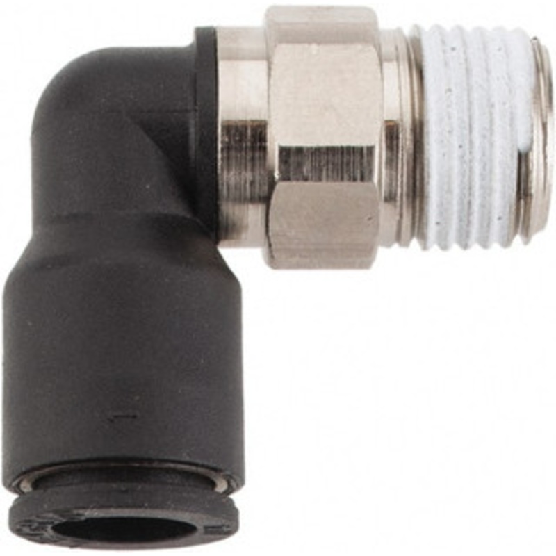 Legris 1/4 OD, 1/8 NPT, Nylon/Nickel Plated Brass Push-to-Connect Male Elbow 290 Max psi KP23839 – 48619001