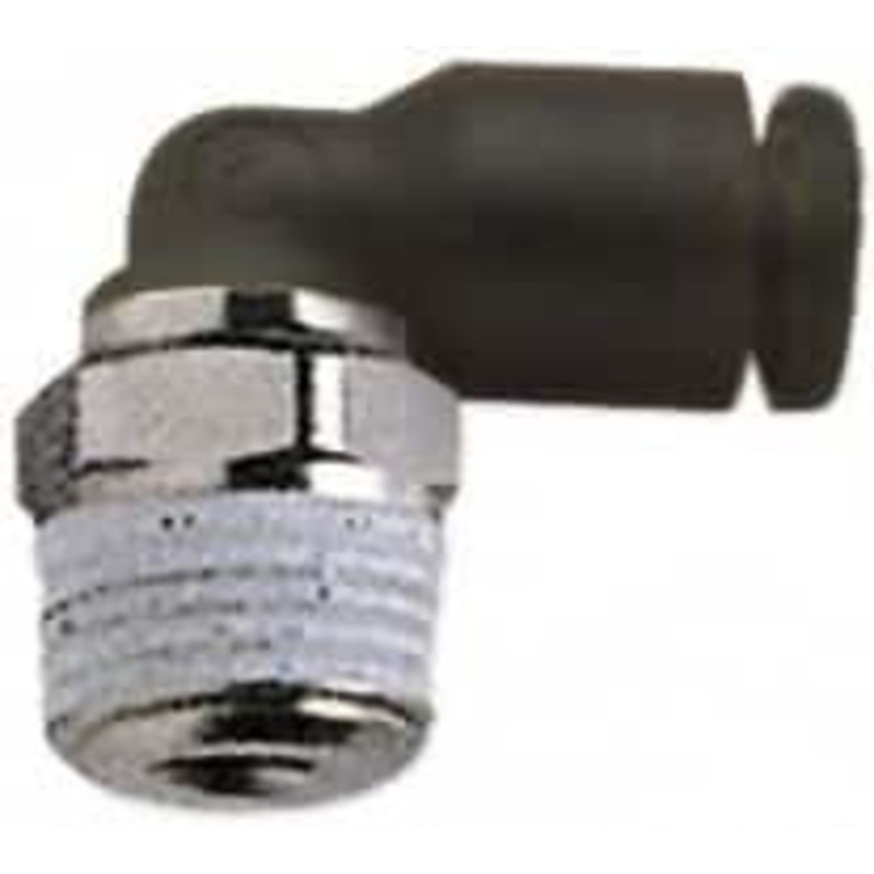 Legris 3/16 OD, 1/8 NPT, Nylon/Nickel Plated Brass Push-to-Connect Male Elbow 290 Max psi 3109 55 11 – 06108591