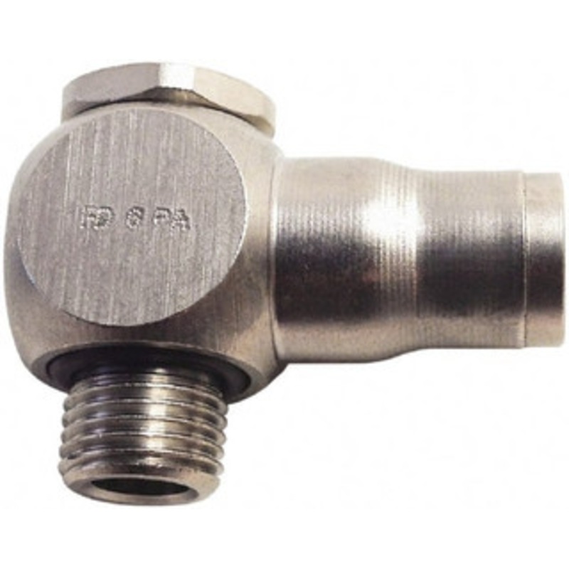 Legris 4mm Outside Diam, M5x0.8 Metric, Nickel Plated Brass Push-to-Connect Tube Single Banjo 435 Max psi, Tube to Metric Thread Connection, FKM O-Ring 3618 04 19 – 65402026
