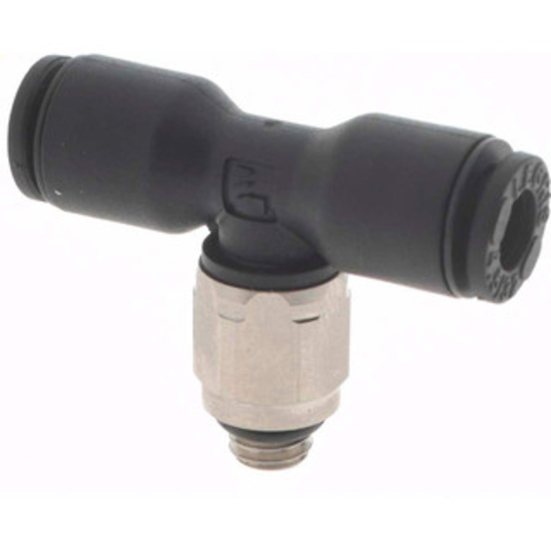 Legris 5/32 OD, 10-32 UNF, Nylon/Nickel Plated Brass Push-to-Connect Male Branch Tee 290 Max psi 3108 04 20 – 48619803
