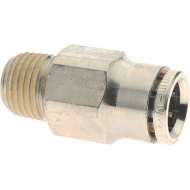 Norgren 10mm Outside Diam, 1/4 BSPT, Nickel Plated Brass Push-to-Connect Tube Male Connector 260 Max psi, Tube to Male BSPT Connection, Nitrile O-Ring 101251028 – 08036220
