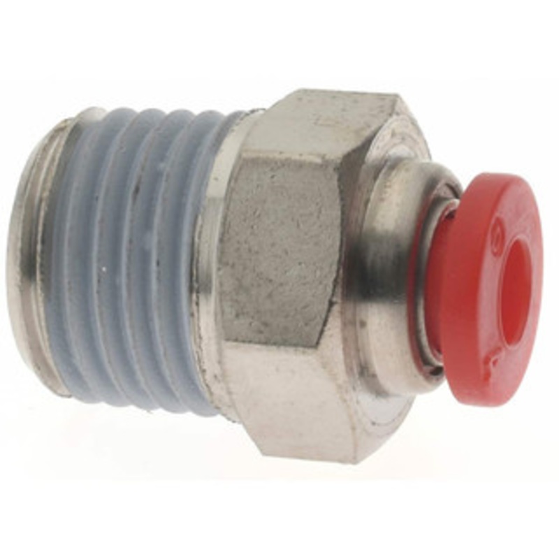 Norgren 4mm Tube OD, 1/4 BSPT Brass Push-to-Connect Tube Male Connector Tube to Male BSPT Connection, 150 Max psi, Nitrile O-Ring, 0 to 175F Working Temp C01250428 – 00350058