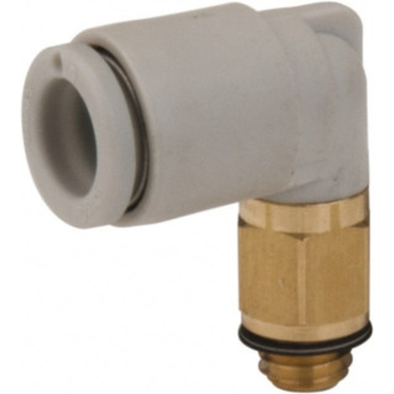 SMC Pneumatics 4mm Outside Diam, M5 x 0.8 Metric, Brass/Polybutylene Push-to-Connect Tube Male Elbow 145 Max psi KQ2L04-M5A – 51436939
