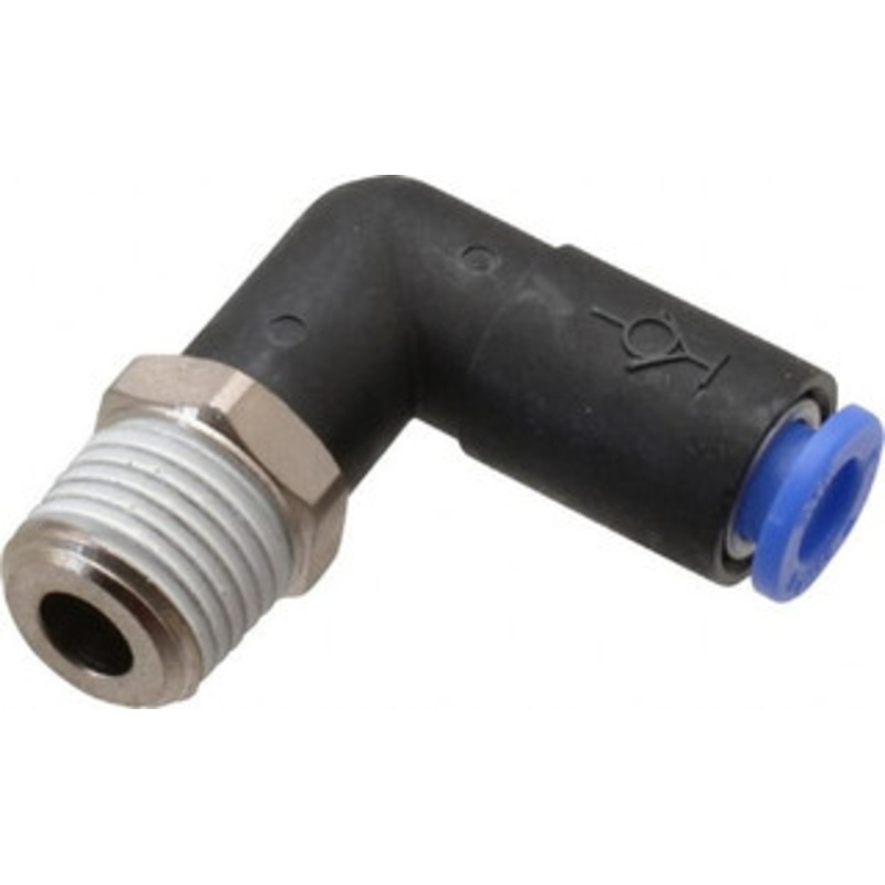SMC Pneumatics 6mm OD, R(PT) 1/4 Thread, Brass/Polybutylene Push-to-Connect Male Elbow 145 Max psi KCL06-02S – 09041922