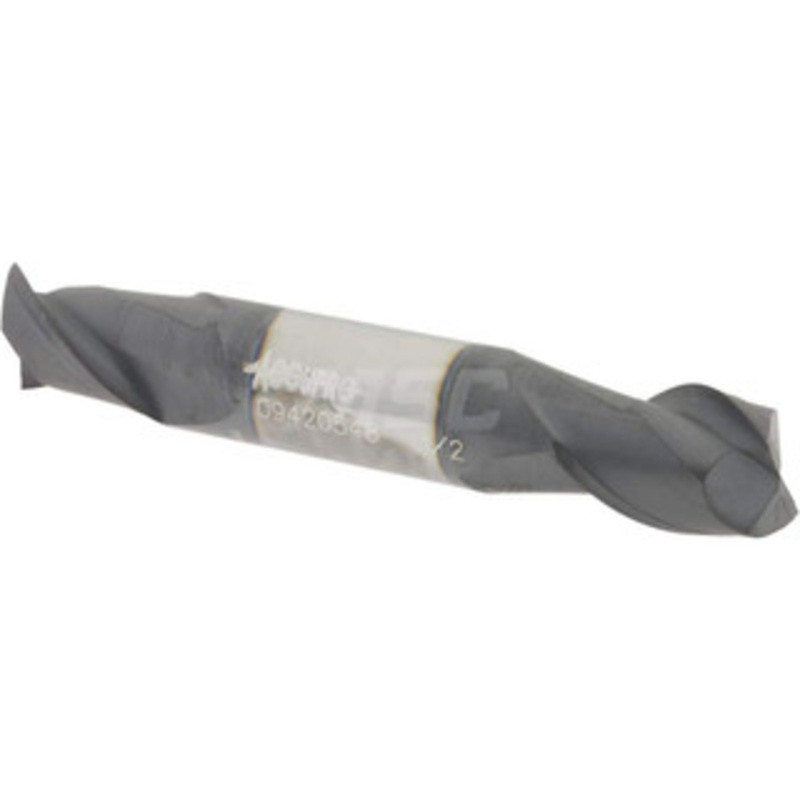 Accupro 1/2, 5/8 LOC, 1/2 Shank Diam, 3 OAL, 2 Flute, Solid Carbide Square End Mill Double End, AlTiN Finish, Spiral Flute, 40 Helix, Centercutting, Right Hand Cut, Right Hand Flute 12185112 – 09420548