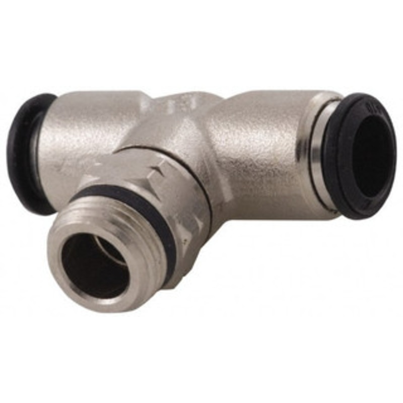 Aignep USA 4mm Outside Diam, 1/4 Universal, Nickel Plated Brass Push-to-Connect Tube Male Swivel Branch Tee 250 Max psi, Tube to Universal Thread Connection, Buna O-Ring 50210N-4-1/4 – 80028400