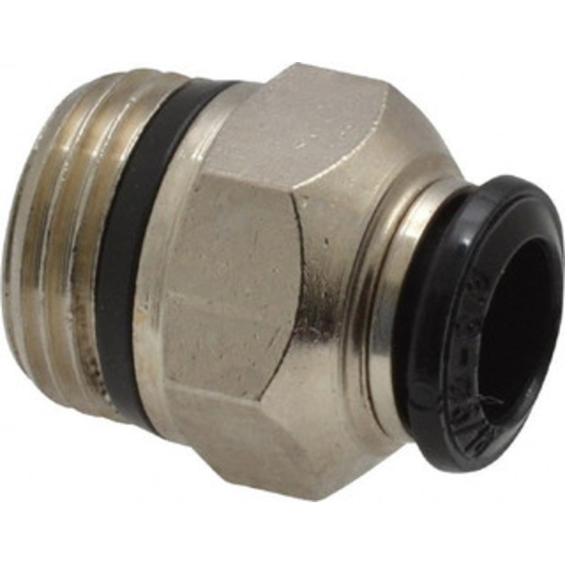 Aignep USA 8mm Outside Diam, 3/8 Universal, Nickel Plated Brass Push-to-Connect Tube Male Connector 250 Max psi, Tube to Universal Thread Connection, Buna O-Ring 50000N-8-3/8 – 82171786