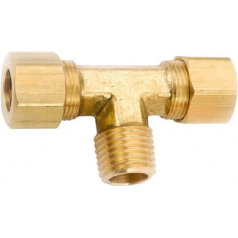 Anderson Metals 1/2 Tube OD x 1/2 NPT Brass Compression Tube Male Branch Tee Comp x Comp x MNPT Ends, 200 Max psi 750072-0808 – 55508618