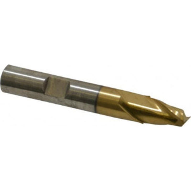 Cleveland 11/32, 9/16 LOC, 3/8 Shank Diam, 2-1/2 OAL, 2 Flute, Cobalt Square End Mill Single End, TiN Finish, Spiral Flute, 30 Helix, Centercutting, Right Hand Cut, Right Hand Flute, Series HGC-2 C32511 – 87376877