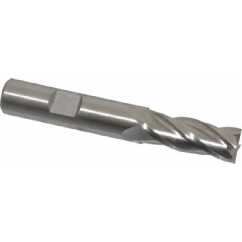 Cleveland 15/32, 1-1/4 LOC, 1/2 Shank Diam, 3-1/4 OAL, 4 Flute, High Speed Steel Square End Mill Single End, Uncoated, Spiral Flute, 30 Helix, Centercutting, Right Hand Cut, Right Hand Flute, Series HG-4C C33158 – 87378733