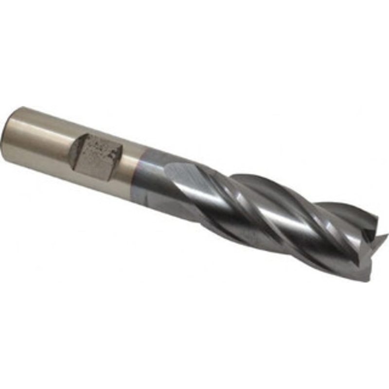 Cleveland 19/32, 1-3/8 LOC, 1/2 Shank Diam, 3-3/8 OAL, 4 Flute, High Speed Steel Square End Mill Single End, TiCN Finish, Spiral Flute, 30 Helix, Centercutting, Right Hand Cut, Right Hand Flute, Series HG-4C C33268 – 87380077