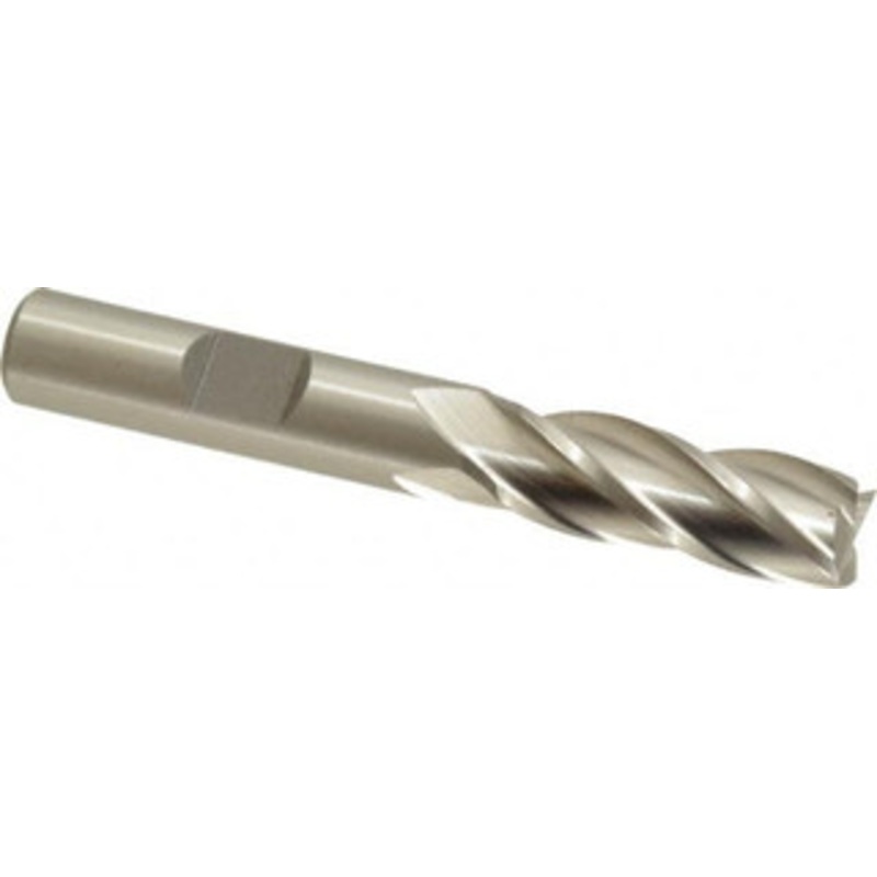Cleveland 25/64, 1 LOC, 3/8 Shank Diam, 2-11/16 OAL, 4 Flute, High Speed Steel Square End Mill Single End, Uncoated, Spiral Flute, 30 Helix, Centercutting, Right Hand Cut, Right Hand Flute, Series HG-4C C33153 – 87378196