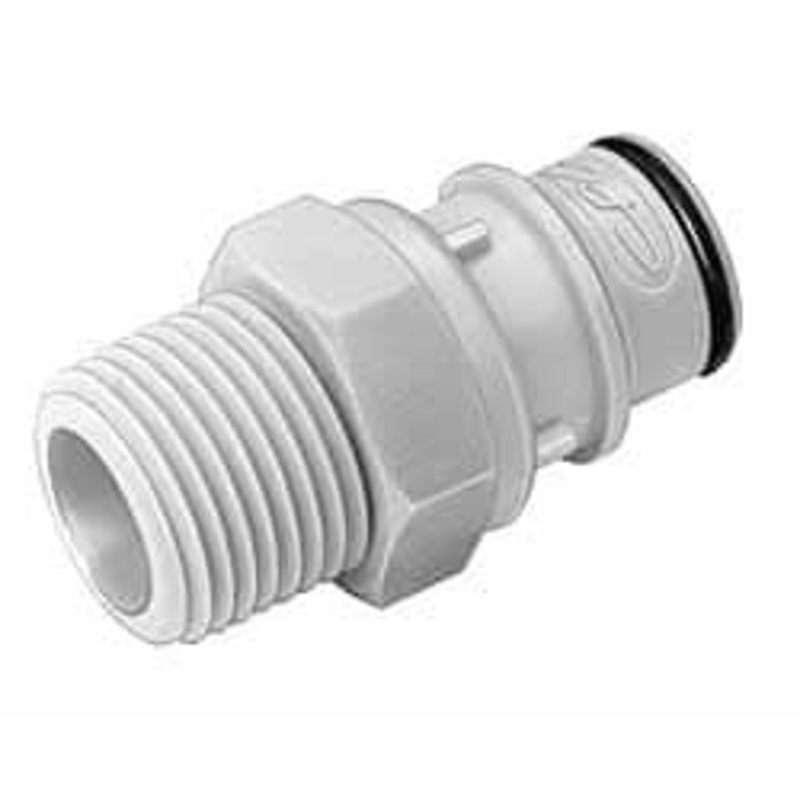 CPC Colder Products 3/8 Nominal Flow, 3/4 NHR Thread, Male, Inline Threaded-Male Plug 125 Max psi, -40 to 280F, Polysulfone Coupling, EPDM O-Ring HFCD241235GHT – 48734370