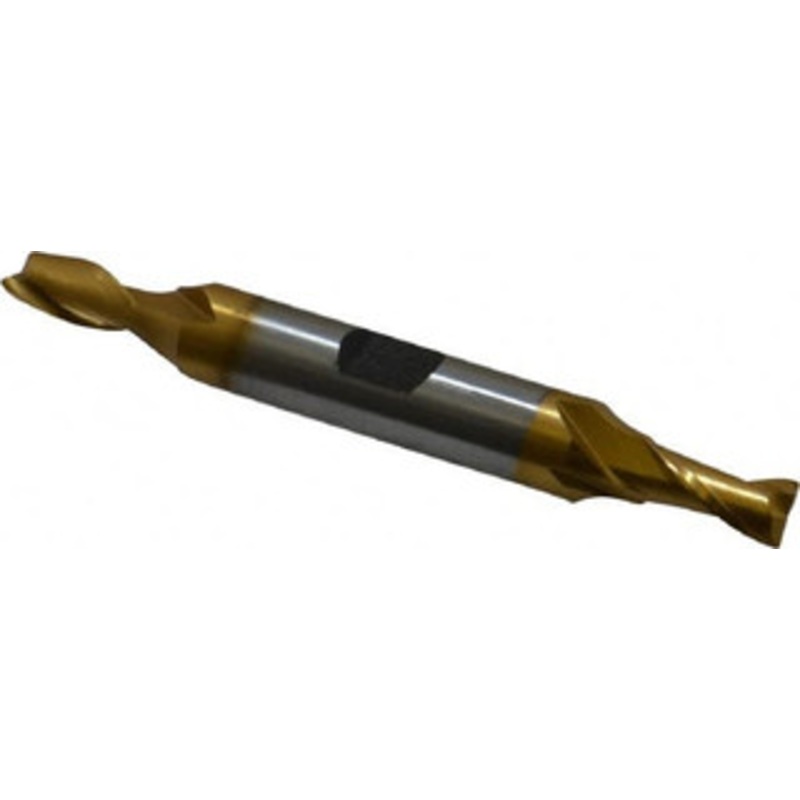 Hertel 1/4, 1/2 LOC, 3/8 Shank Diam, 3-1/8 OAL, 2 Flute, Cobalt Square End Mill Double End, TiN Finish, Spiral Flute, 30 Helix, Centercutting, Right Hand Cut, Right Hand Flute E4050016 – 87150843