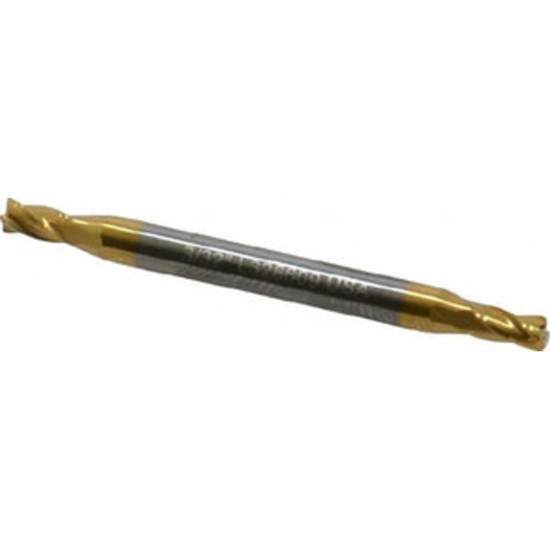 Hertel 3/32, 3/16 LOC, 1/8 Shank Diam, 1-1/2 OAL, 4 Flute, Solid Carbide Square End Mill Double End, TiN Finish, 30 Helix, Centercutting, Right Hand Cut 750486 – 74612128