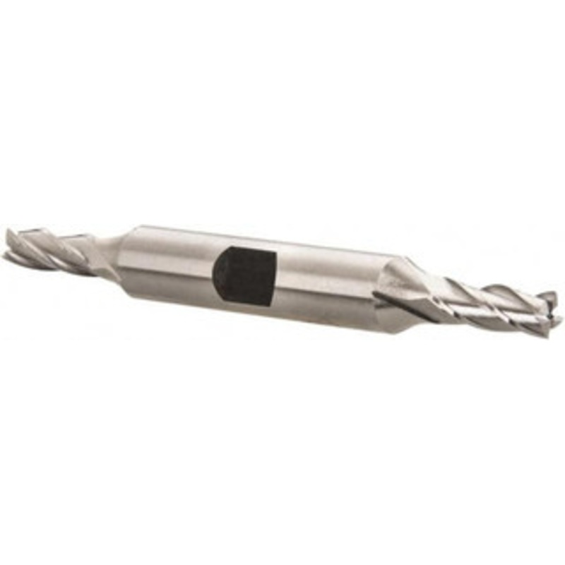 Hertel 7/32, 9/16 LOC, 3/8 Shank Diam, 3-1/4 OAL, 4 Flute, High Speed Steel Square End Mill Double End, Uncoated, Spiral Flute, 30 Helix, Right Hand Cut, Right Hand Flute E1051014 – 41117516