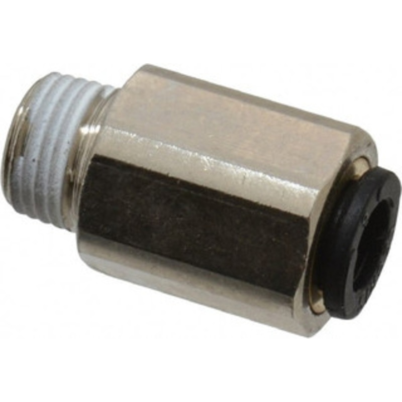 Legris 6mm Outside Diam, 1/8 BSPT, Nickel Plated Brass Push-to-Connect Tube Self-Sealing Male Connector 145 Max psi, Tube to Male BSPT, Buna-N O-Ring 3091 06 10 – 85333706