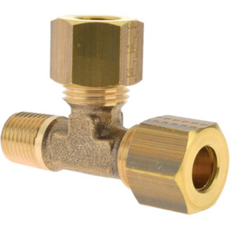 Legris Metal Compression Tube Fittings, Type: Male Run Tee, End Connections: Tube OD x Male BSPT, Tube Outside Diameter (mm): 10, Thread Size: 0.25, Material: Brass, Maximum Working Pressure (psi): 1087.00 0103 10 13 – 12201240