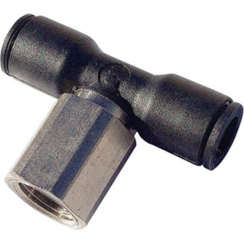 Legris Plastic Push-To-Connect Tube Fittings, Type: Female Branch Tee, Tube Outside Diameter (Inch): 1/2, Maximum Working Pressure (psi): 290.00, Glass Reinforced Nylon/Nickel Plated Brass, Thread Size: 3/8, Thread Type: NPT 3008 62 18 – 37571221