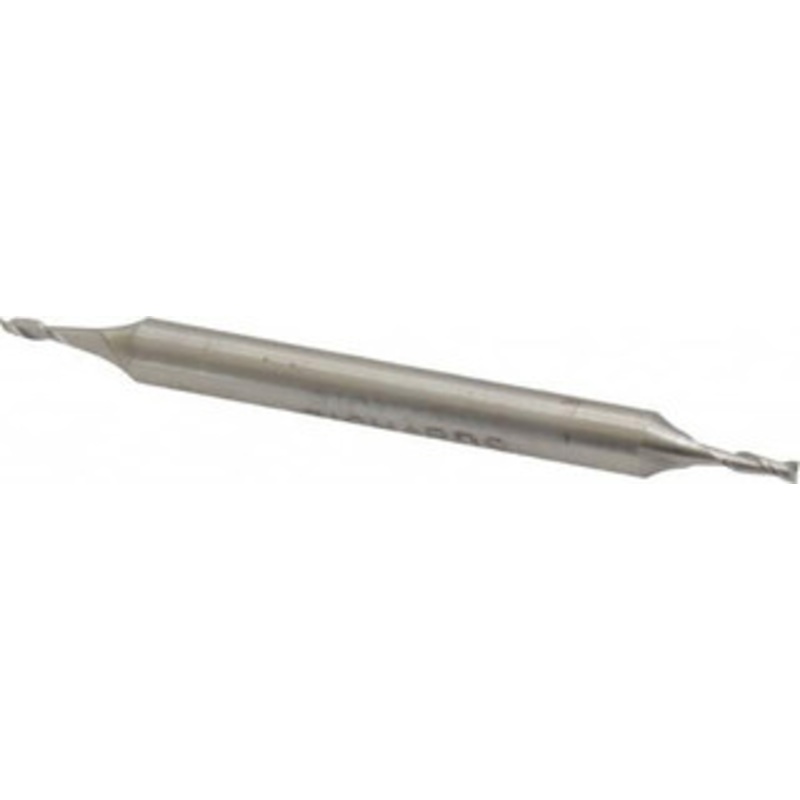 Made in USA 1/16, 3/32 LOC, 3/16 Shank Diam, 2 OAL, 2 Flute, Cobalt Square End Mill Double End, Uncoated, Spiral Flute, 30 Helix, Centercutting 542-0062 – 71918049