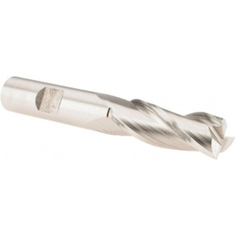 Melin Tool 17/32, 1-3/8 LOC, 1/2 Shank Diam, 3-3/8 OAL, 3 Flute, Cobalt Square End Mill Single End, Uncoated, Spiral Flute, 30 Helix, Centercutting, Right Hand Cut, Right Hand Flute 12052 – 57828261