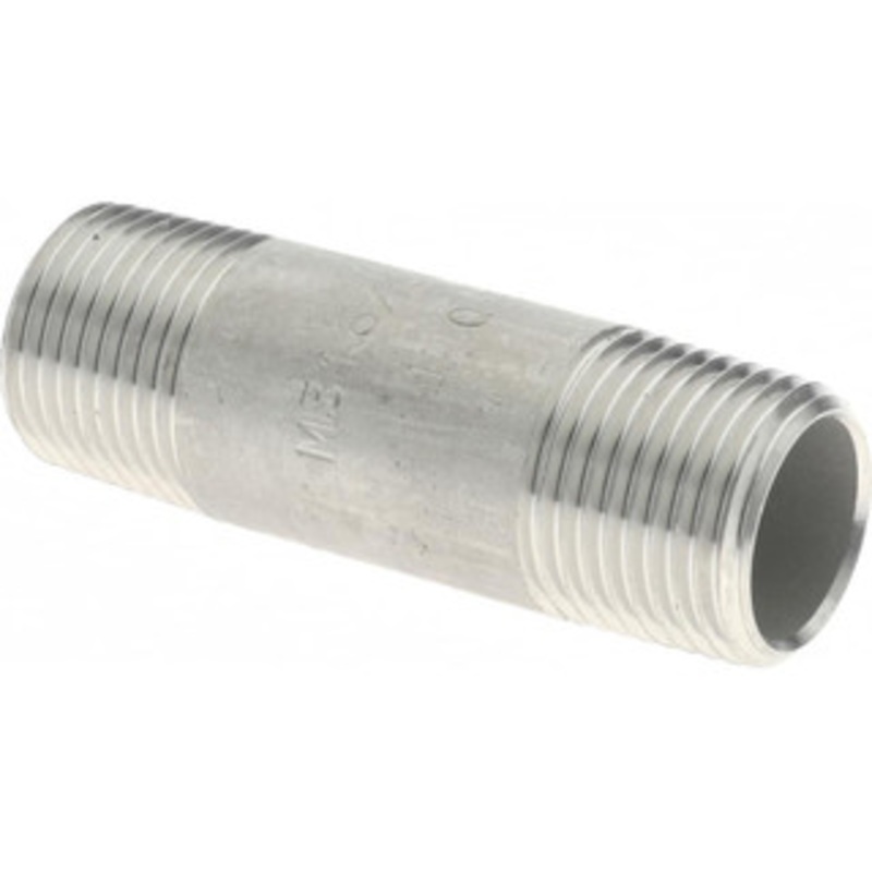 Merit Brass 3/8 x 2 316/316L Stainless Steel Pipe Nipple Welded, Threaded, Schedule 40 6106-200 – 36904555