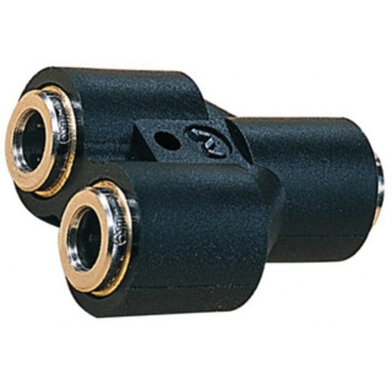 Norgren 4 x 6mm Tube OD, Nickel Plated Brass Push-to-Connect Tube Union Y Tube to Tube Connection, 260 Max psi, Nitrile O-Ring, 0 to 175F Working Temp 100820604 – 08038762