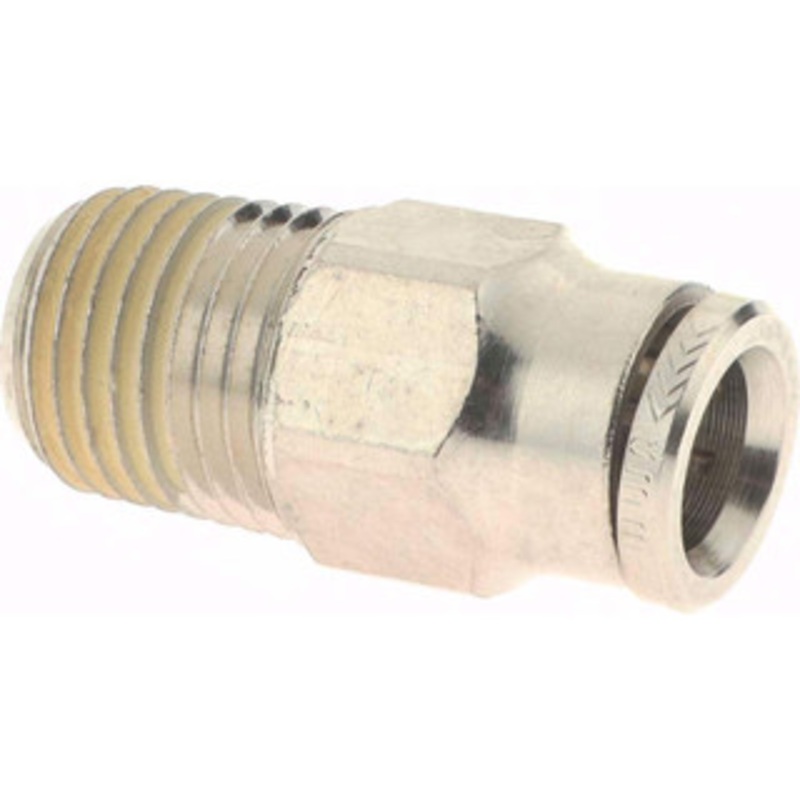 Norgren 5/16 Tube OD, 1/4 NPTF Nickel Plated Brass Push-to-Connect Tube Male Connector Tube to Male NPT Connection, 260 Max psi 124250528 – 48786727