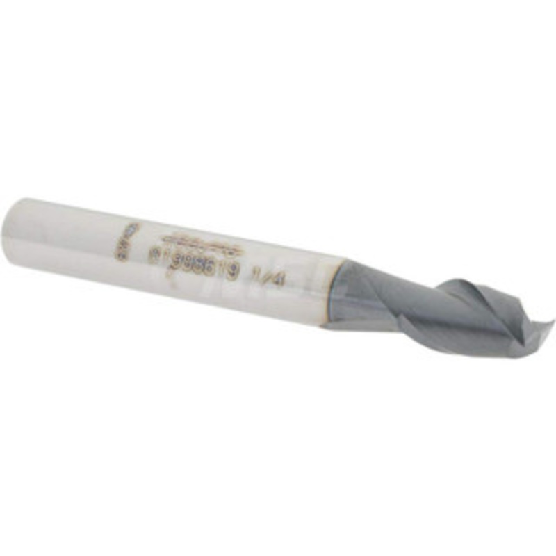 Accupro 1/4, 3/8 LOC, 1/4 Shank Diam, 2 OAL, 2 Flute, Solid Carbide Square End Mill Single End, AlTiN Finish, Spiral Flute, 40 Helix, Centercutting, Right Hand Cut, Right Hand Flute 12181631 – 81998619