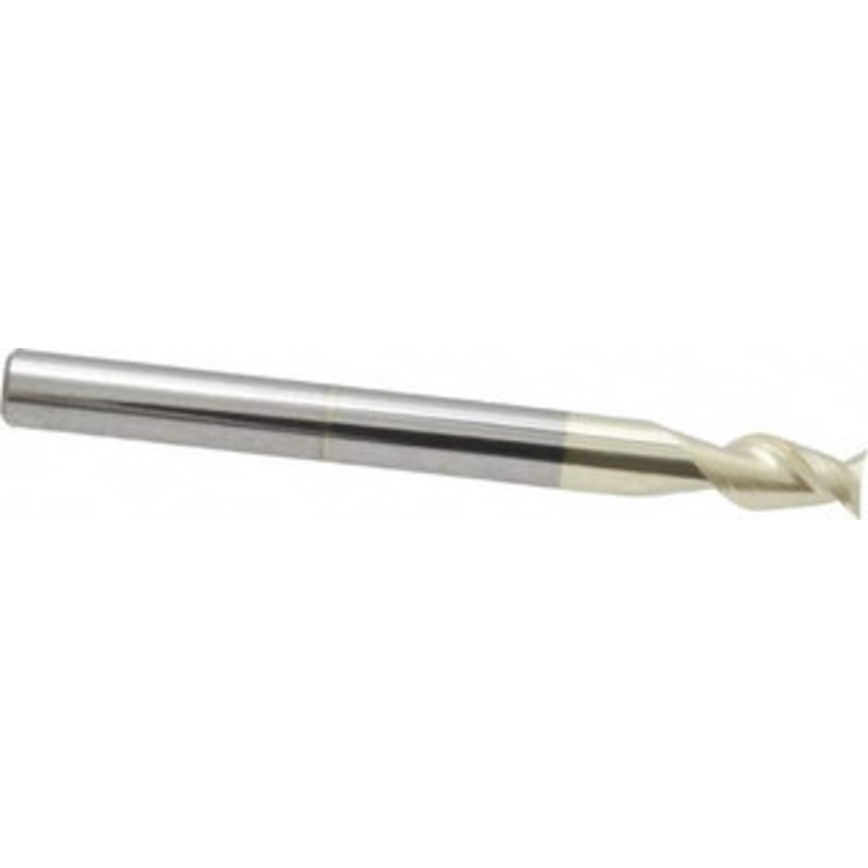 Accupro 3/16, 5/16 LOC, 3/16 Shank Diam, 2 OAL, 2 Flute, Solid Carbide Square End Mill Single End, ZrN Finish, Spiral Flute, 45 Helix, Centercutting, Right Hand Cut, Right Hand Flute 25018705C5 – 01150374
