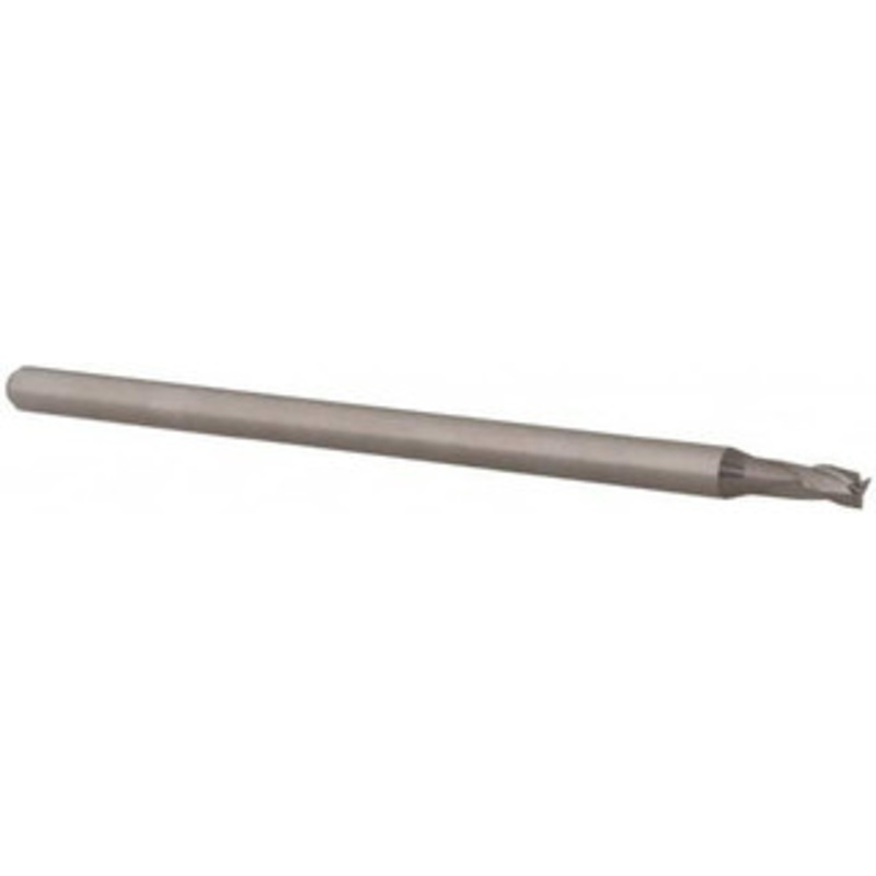 Accupro 3/32, 0.139 LOC, 1/8 Shank Diam, 2-1/2 OAL, 3 Flute, Solid Carbide Square End Mill Single End, Uncoated, Spiral Flute, 30 Helix, Centercutting, Right Hand Cut, Right Hand Flute, Series Miniature 6501373 – 62786546