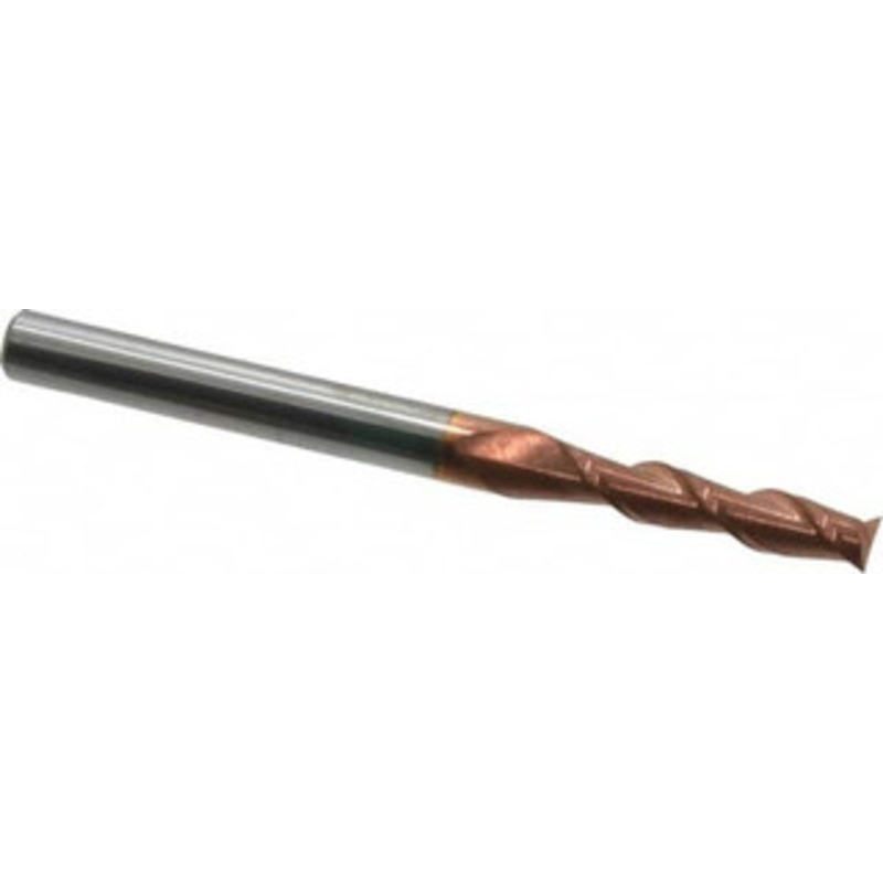 Accupro 7/32, 1 LOC, 1/4 Shank Diam, 3 OAL, 2 Flute, Solid Carbide Square End Mill Single End, TiCN Finish, Spiral Flute, 40 Helix, Centercutting, Right Hand Cut, Right Hand Flute 12181780 – 07770464