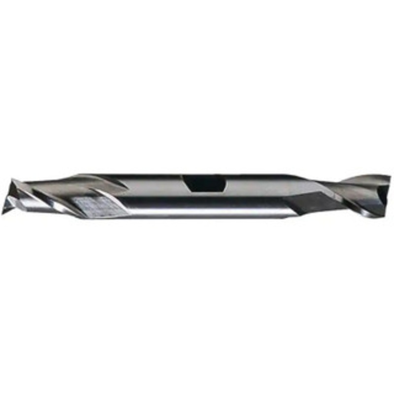 Cleveland 19/32, 1-1/8 LOC, 5/8 Shank Diam, 5 OAL, 2 Flute, High Speed Steel Square End Mill Double End, Uncoated, Spiral Flute, 30 Helix, Centercutting, Right Hand Cut, Right Hand Flute, Series HD-2 C33639 – 87390712