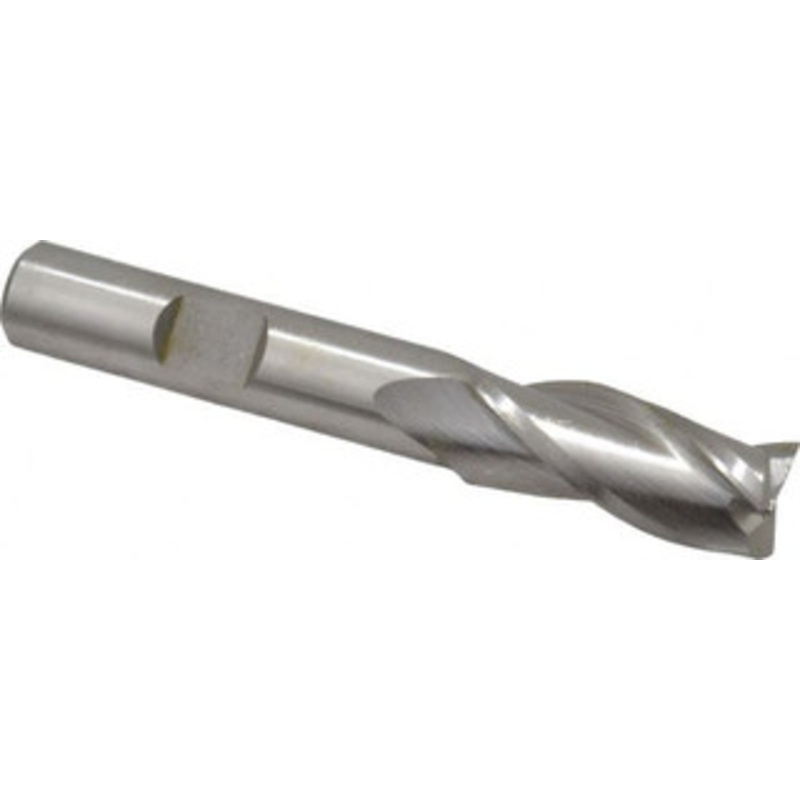 Cleveland 7/16, 1 LOC, 3/8 Shank Diam, 2-11/16 OAL, 3 Flute, High Speed Steel Square End Mill Single End, Uncoated, Spiral Flute, 30 Helix, Centercutting, Right Hand Cut, Right Hand Flute, Series HG-3 C39648 – 87410551
