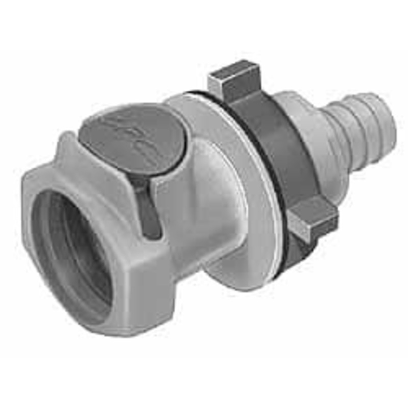 CPC Colder Products 3/8 Nominal Flow, 1/2 ID, Female, Panel Mount Hose Barb-Female Socket 125 Max psi, -40 to 280F, Polysulfone Coupling, EPDM O-Ring HFC16835NA – 48733802