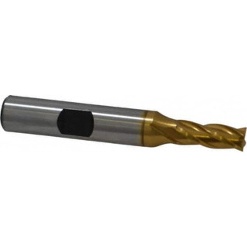 Hertel 1/4, 5/8 LOC, 3/8 Shank Diam, 2-7/16 OAL, 4 Flute, Cobalt Square End Mill Single End, TiN Finish, Spiral Flute, 30 Helix, Centercutting, Right Hand Cut, Right Hand Flute E4039016 – 41114364