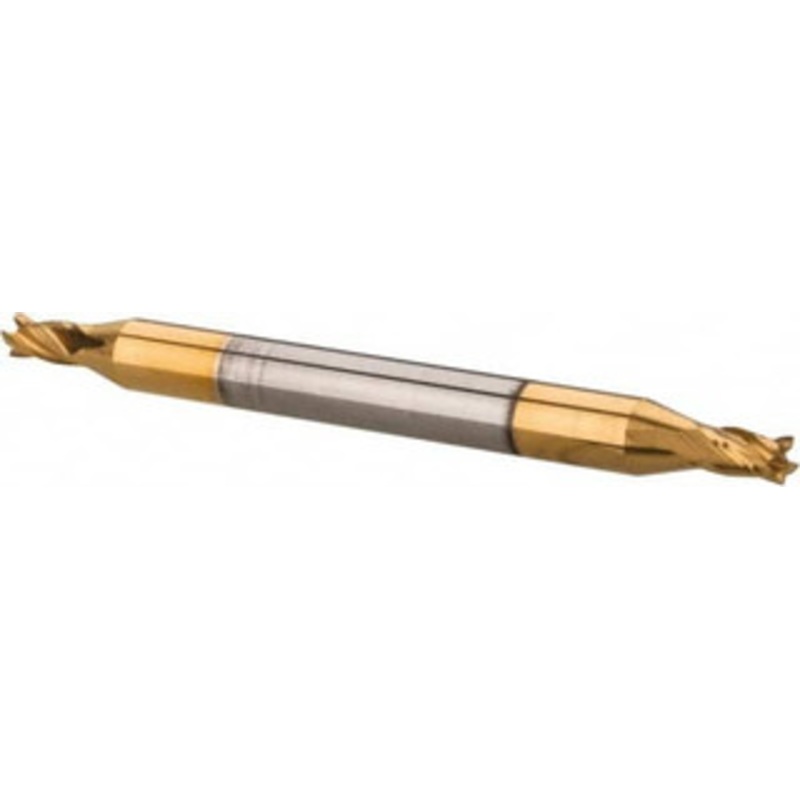 Hertel 5/64, 1/8 LOC, 1/8 Shank Diam, 1-1/2 OAL, 4 Flute, Solid Carbide Square End Mill Double End, TiN Finish, 30 Helix, Centercutting, Right Hand Cut 750579 – 74611955