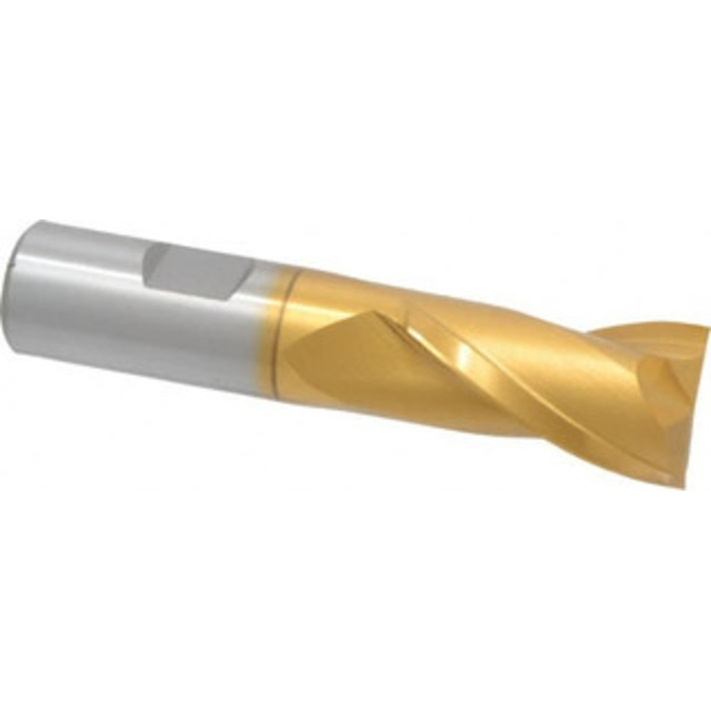 Hertel 7/8, 1-1/2 LOC, 3/4 Shank Diam, 3-3/4 OAL, 2 Flute, High Speed Steel Square End Mill Single End, TiN Finish, Spiral Flute, 30 Helix, Centercutting, Right Hand Cut, Right Hand Flute E8030907 – 41119868