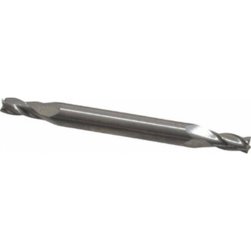 Hertel 9/64, 5/16 LOC, 3/16 Shank Diam, 2 OAL, 4 Flute, Solid Carbide Square End Mill Double End, Uncoated, Spiral Flute, 30 Helix, Centercutting, Right Hand Cut 750528 – 88248356