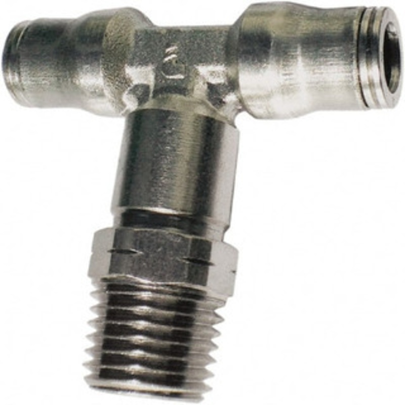Legris 12mm Outside Diam, 3/8 BSPT, Nickel Plated Brass Push-to-Connect Tube Male Branch Tee 435 Max psi, Tube to Male BSPT Connection, FKM O-Ring 3608 12 17 – 68966829