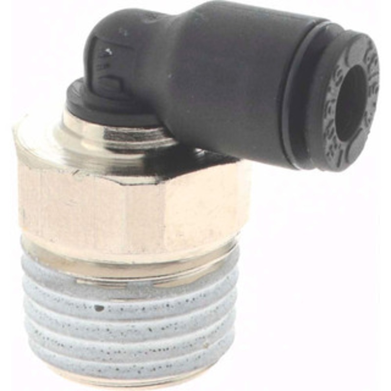 Legris 5/32 OD, 1/4 BSPT, Nylon/Nickel Plated Brass Push-to-Connect Male Elbow 290 Max psi 3109 04 13 – 48682546