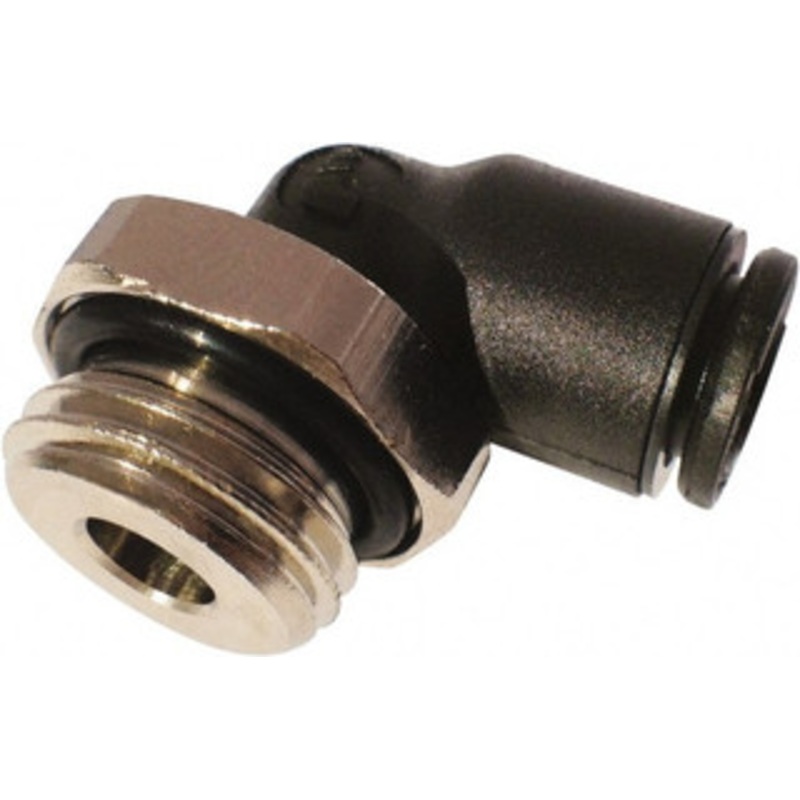 Legris 6mm OD, M5x0.8 Metric, Nylon/Nickel Plated Brass Push-to-Connect Male Elbow 290 Max psi 3199 06 19 – 68934819
