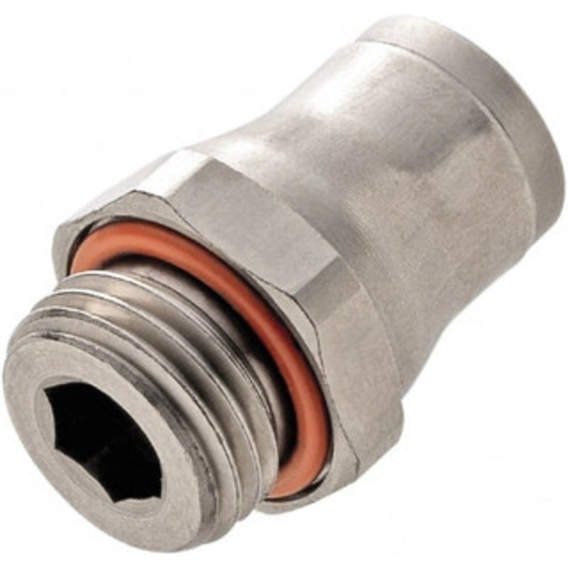 Legris 8mm Outside Diam, 1/4 BSPP, Stainless Steel Push-to-Connect Tube Male Connector 435 Max psi, Tube to Male BSPP Connection, FKM O-Ring 3801 08 13 – 61447074
