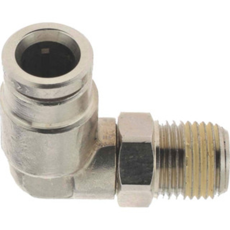 Norgren 1/8 NPTF, Nickel Plated Brass Push-to-Connect Tube Male Swivel Elbow 260 Max psi, Tube to Male NPT Connection 124470418 – 48789184