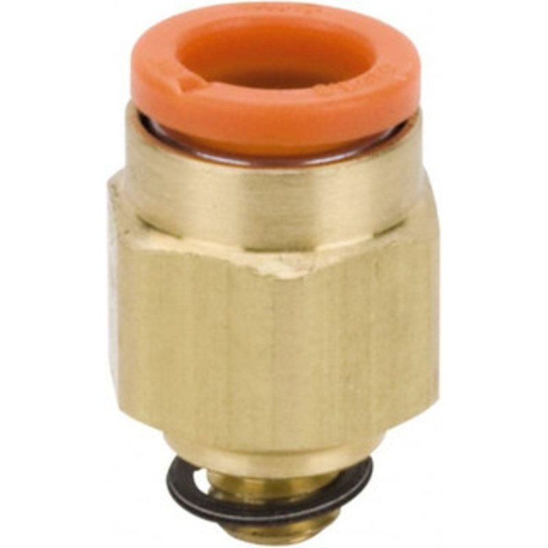 SMC Pneumatics 1/4 OD, 10-32 UNF, Brass/Polybutylene Push-to-Connect Male Connector 145 Max psi KQ2H07-32A – 77635761