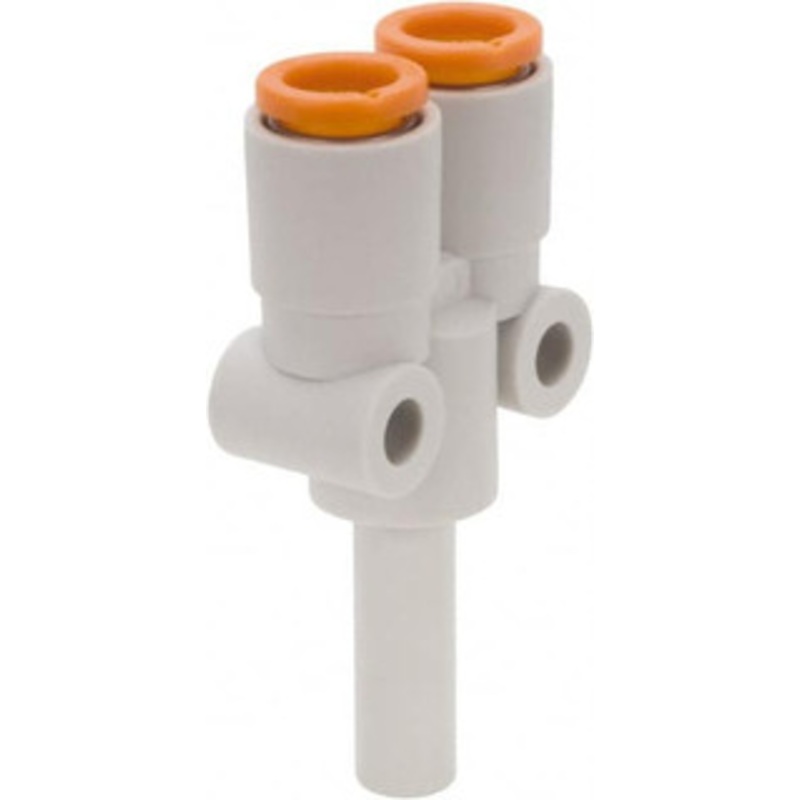 SMC Pneumatics 1/4 OD, Brass/Polybutylene Push-to-Connect Plug-In Y 145 Max psi, 1/4 Stem Diam KQ2U07-99A – 51429397
