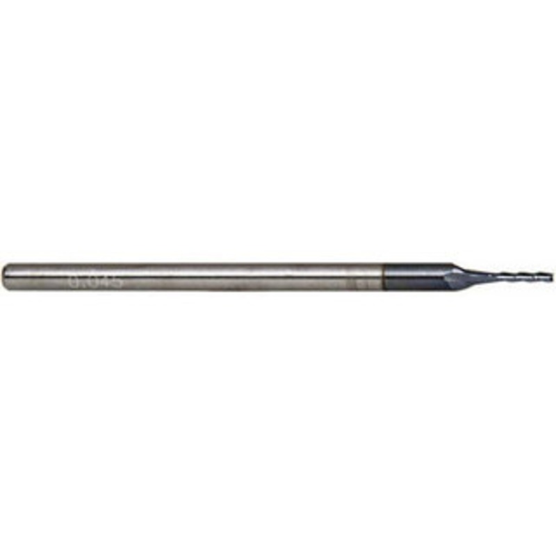 Accupro 0.045, 0.225 LOC, 1/8 Shank Diam, 2-1/2 OAL, 3 Flute, Solid Carbide Square End Mill Single End, AlTiN Finish, Spiral Flute, 30 Helix, Centercutting, Series Miniature 04190 – 64542962